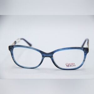 Chelsea Morgan Blue Cat Eye Full Rim Eyeglasses Frames NIP